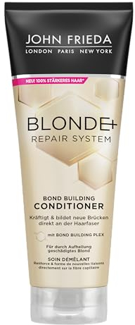John Frieda BLONDE+ Repair System Conditioner - Mit Bond Building Plex - Inhalt: 250 ml - Für durch Aufhellung geschädigtes Blond - Kräftigt und bildet neue Brücken direkt an der Haarfaser