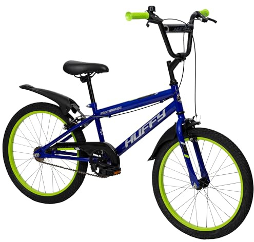 Huffy Pro Thunder 20-inch Kid's Bike, aged 6-11 years, Ion blue, Partial Chainguard, BMX Style Handlebars, Dual Caliper Brakes