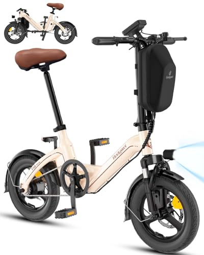 Bodywel T16Pro Bici Elettrica Pieghevole 14 Leggera Adulti/Ragazzi, Batteria 36V 10Ah + Motore 250W, 3 Velocità, Display LED 4.5, Preassemblata 90% per Città