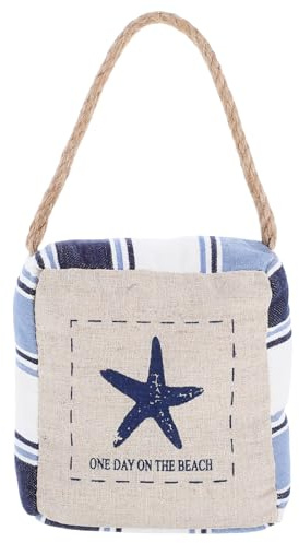 VILLCASE Weighted Door Stop, Decorative Nautical Star-Fish Canvas Door Stopper with Handle, Heavy Duty Door Stops Indoors for Bedroom Home Office, Coastal Decor Present (1KG)