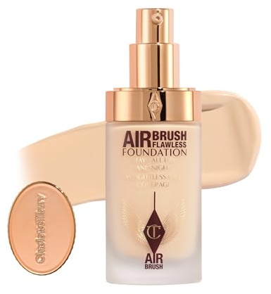 Charlotte Tilbury Airbrush Flawless Matte Foundation - Full Coverage Liquid Makeup with a Natural-Matte Finish - Smoothes & Blurs Pores - Waterproof & Transfer Resistant - 3 Neutral