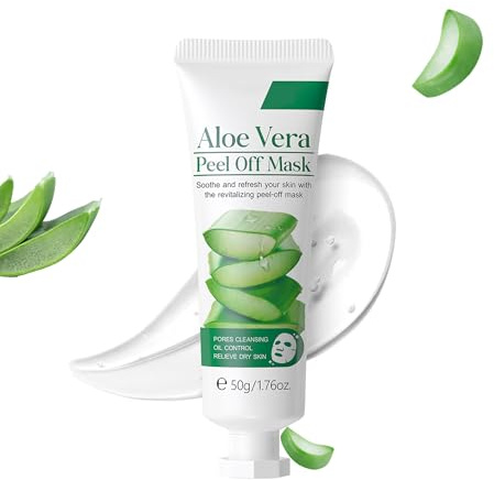 DLZZRS Aloe Vera Peel Off Cleansing Mask, Moisturizing & Soothing Facial Masks, Oil Control, Gentle Exfoliation & Hydration, Strengthens Skin Barrier for Women Girls, 1.76oz