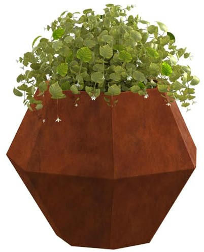 vidaXL Jardinera 2 pcs Oxidado 50 x 50 x 40 cm Acero autopatinable, Jardín y Terraza, Macetero Resistente, Recipiente Rectangular para Hierbas, Decoración Verde, Caja