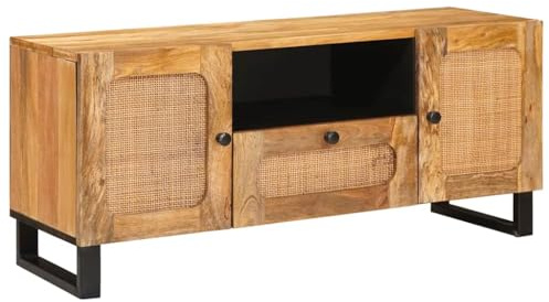 vidaXL Mueble de TV Marrón 105 x 33 x 46 cm Madera de Mango Maciza