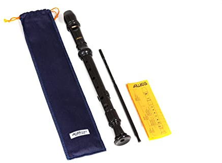 Aulos C-Sopran Blockflöte Elite 303AD, barocke Griffweise, dunkelbraun, komplett mit Tasche, Wischerstab und Grifftabelle