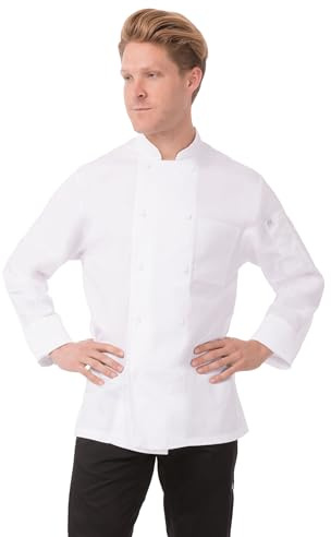 Chef Works Men's Jllswhtm chefs jackets, White, M UK