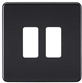 Screwless 2G grid faceplate - matt black