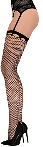 Fiore Bas Résille Noir pour Porte-jarretelles - Femmes (2 / S)