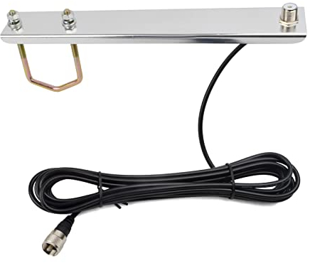 UAYESOK Heavy Duty Rail Mount Antenna Bracket, Aluminium Omni Antenna Fixed Base, SO239 Fitting W/U Bolt and 5M RG58 Cable for CB/Ham Radio Antenna,PL259 Mobile Antenne