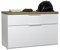 Composad | Schuhschrank der Linie Mundi mit 1 Schublade und 1 Klappe, Schuhschrank Bank, platzsparend, Maße (BxHxT) 82,30 x 53,30 x 35,20 cm, Farbe Eiche und Weiß lackiert, Made in Italy