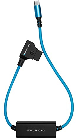 KONDOR BLUE | 16 D-Tap/P-Tap to USB-C PD 2-Way V-Mount Charger Braided Power Delivery Cable for Mirrorless Cameras, Phones, Laptops & More | Blue