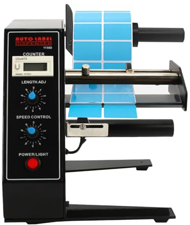 Distributore automatico di etichette, etichette rettangolari, dispenser di etichette con display a LED a 6 cifre, velocità di etichettatura 1-8 m/min, lunghezza etichetta/larghezza 3-150 mm/4-140 mm