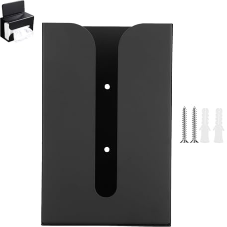 Wall Mount Tissue Holder, Toilet Paper Holder, Space Aluminum Black Facial Tissue Box Holder Stand, Flushable Wipes Dispenser with Screws for Bathroom, Toilet, Kitchen