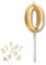 PARENCE - Candela per Torte con Numero Dorato 0 – Candela Numerica per Compleanni, Feste e Celebrazioni – Ideale per Decorazioni di Torte – Candela di Qualità Premium, Lunga Durata