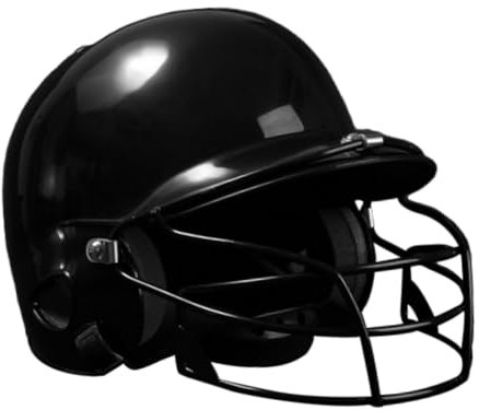 Folpus Casco da Battuta con Maschera facciale, protettore per Uomini e Donne, Casco da Softball per Sport all'Aria Aperta, equipaggiamento Protettivo, Nero