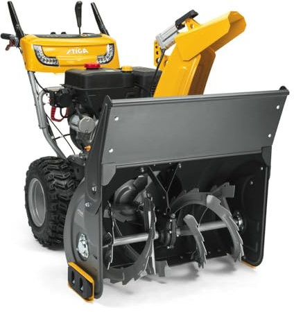STIGA St 7276 PH Fraise à Neige bi-étagée à Essence - Moteur 420cc, Largeur de Travail 76 cm, Transmission hydrostatique, poignées chauffantes, phares LED, Gris