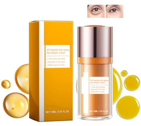Contorno de Ojos - 5D Péptido Anti Envejecimiento Crema de Reparación de, Reducción de Bolsas y Ojeras, Contorno de Ojos Antiarrugas para Mujeres (#1PCS)