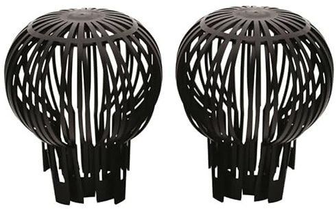 Unibos | Plastic Gutter Guards Downpipe Adjustable Black Filters - 2 Pcs Flexible Protectors Drainpipe Covers to Stops Leaves Debris Moss Mud - Prevent Drain Blockages