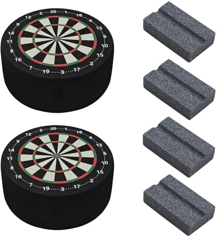 Dongcill 2 Piezas Soporte para Dardos Mini Portátil Independiente, Dart Board, Afilador de Punta de Dardo, Accesorios para Dardos para Casa, Accesorios Que Ahorran Espacio, Negro