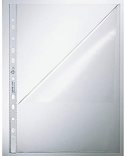 Leitz Standard Prospekthüllen-Set A4, 100 Stück durchsichtige gelochte Taschen, 30% Pre-Consumer-Recycling-Kunststoff, 100% recycelbar, oben und links öffnende Kunststofftaschen, 85 Micron, 47970000