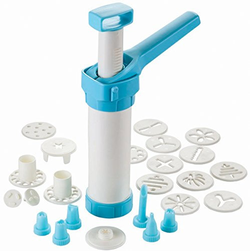 Hutzler Easy Action Cookie Press and Food Decorator 23-Piece Set, White, One Size