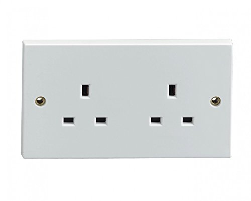 10 x Twin Plug Socket 13A Twin Socket Outlet to BS1363 Standard White Finish
