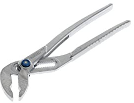 GEDORE Tenaza pico loro, Alicates pico loro, Anchura de sujeción de hasta 37 mm, Posición fija con botón, Seguro antipellizcos, Plana, Cromada, 142 7 C