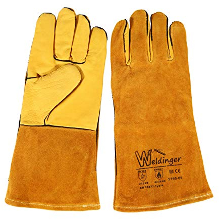 WELDINGER MAG pro Schweißerhandschuhe gold Gr.S/8 Rindnarbenleder/Rindspaltleder