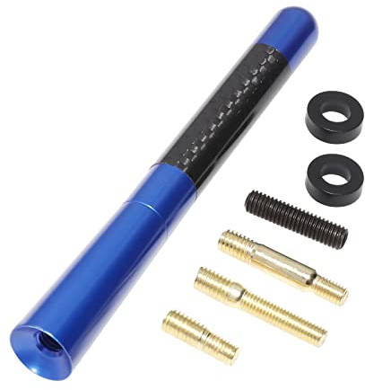 RED WOLF Auto Antenne Kurz Sport Kfz FM AM Radio Empfang Dachtantenne Stabantenne 4,7 Inch 12cm Universal für VW Audi Toyota Nissan Honda Ford Ersatz Antenne (Blau)