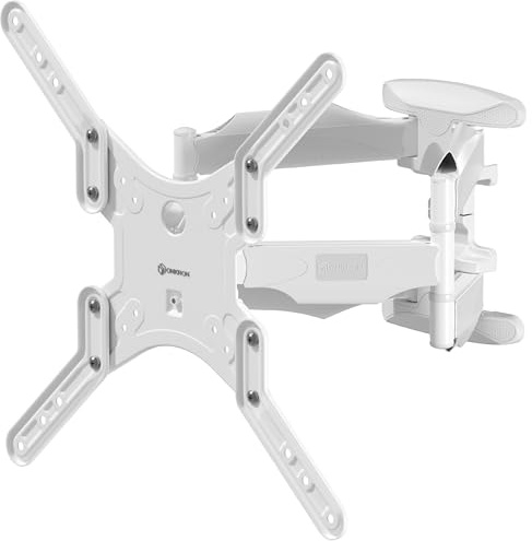 ONKRON Supporto TV Parete 37-70 pollici - Porta TV Parete Bianco con Peso fino a 36,4 kg - Appendi Televisore per Muro con max VESA 400x400 mm/Braccio Televisore Inclinabile e Girevole M5-W