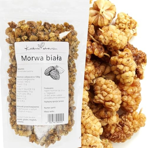 Gelso Bianco Essiccato Naturale 1 kg – Frutta Secca Senza Zuccheri Aggiunti, Ricca di Fibre, Dolce e Sana, Snack Vegano, Superfood | KUCHNIA ZDROWIA