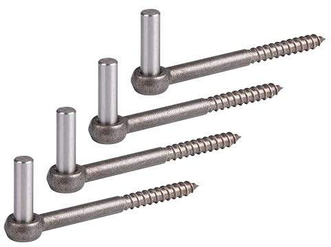 Alberts 846268 Kloben zum Einschrauben | J-Haken, mit angeschnittenem Gewinde | Edelstahl | Dornmaß Ø13 mm | Länge 155 mm | 4er Set