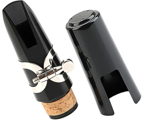 JOINPAYA Clarinet Mouthpiece Cap and Mouthpiece Set in Black, Metal and Plastic, Wear Resistant Woodwind Instrument Accessory for Clarinet Students to Enhance Sound