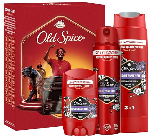 Old Spice DJ Gift Set With Nightpanther Deodorant Stick, Spray And Shower Gel, 24/7 Fressshhh With Daily Use, Long Lasting Perfume Quality Scent