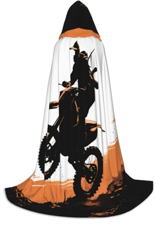 ZERAOKE (Rider Silhouette Teen Hooded Cape Halloween Cloak with Oversized Hood and Bow Tie for Costume Cosplay Party