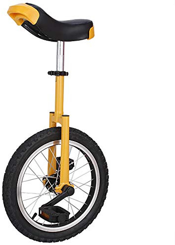 SFQEVHRZ Monociclo, Bicicletta monoruota Antiscivolo da 20 Pollici, con Cerchio in Lega, Pneumatico Extra Spesso, Sedile Regolabile(Yellow)