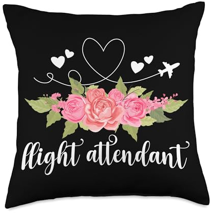 Flight Attendant Flowers Stewardess Flight Attendant Throw Pillow