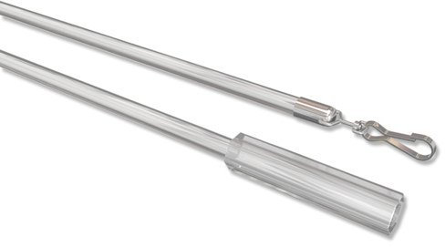 INTERDECO Schleuderstab/Gardinenstab mit Griff (1 Stück) Glasklar aus Kunststoff für Gardinen/Vorhänge, Remus, 100 cm