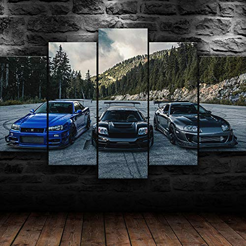 GSDFSD JDM Toyot Supra Nissa Skyline NSX Car 100X55Cm Panorama Leinwand Bild Format Wandbilder Wohnzimmer Wohnung Deko Kunstdrucke