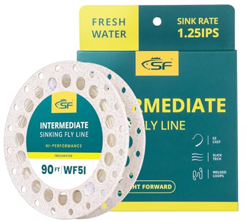 SF Intermediate Fliegenschnur zum Fliegenfischen, transparent, 2,25 m, 1,25IPS WF5I