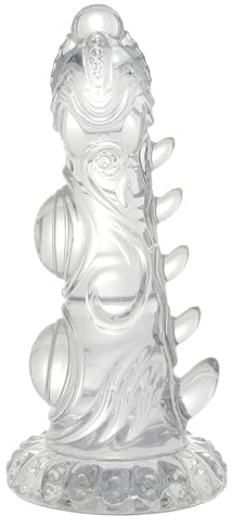 Gode Monstre,Gode Transparent 19.5CM Gode à Nœuds avec ventouse forte,Godemichés Jouet sexuel pour adultes pour femmes hommes et couples