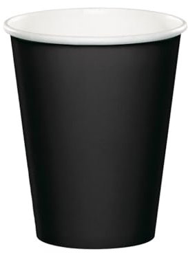 DOT Horeca Solutions - Bicchiere cartoncino Nero 250 ml (9 oz) – 100 pz - Bicchieri da Asporto - Ideale per Catering e Buffet Bevande Fredde e Calde caffè Cappuccino tè Tisana