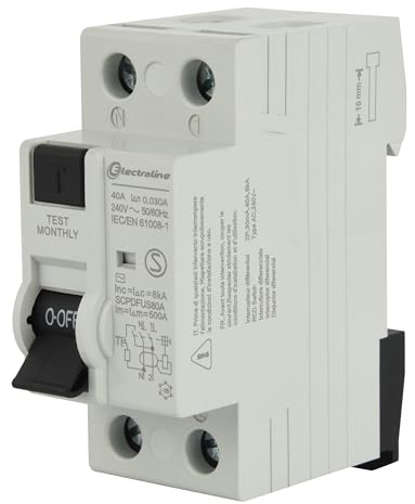 Electraline 87008 Interrupteur différentiel 40A, sensibilité 30mA, type AC