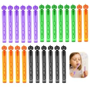24 Pcs Bulles de Savon pour Enfant, Mini Tubes Bouteilles Machine à Bulle Jouet Jeux Exterieur pour Anniversaire Mariage, Surprise Cadeaux Invités, Pas de Liquide (10.8cm/4 Couleurs)