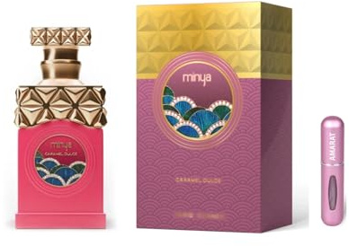 Profumo Minya Caramel Dolce Eau de Parfum 100 ml, profumo arabo da donna a lunga durata, con nebulizzatore da 5 ml, fragranza con note di popcorn, cioccolato e vaniglia (Minya Caramel Dolce)