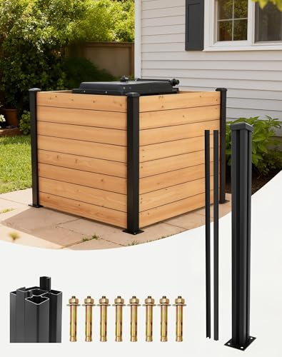 Tafbrik 45 Inches Heavy Duty Aluminium Fence Post, No Dig Metal Post for Outdoor Privacy Fence Panels, Compatible with Wood Slats and Composite Boards for Patio, Backyard & Garden