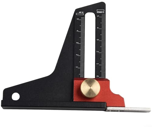 Jonikuper Jauge de hauteur pour scie, règle de table, machine de découpage, plage de mesure de 0 à 55 mm, outil de mesure de profondeur, échelle métrique avec traitement résistant à l'usure