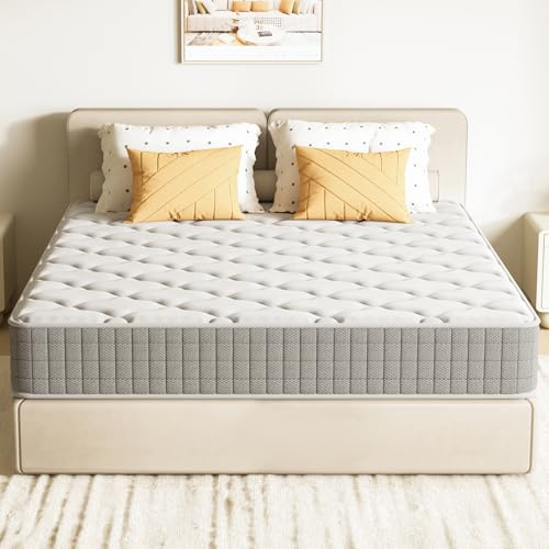DEWINNER Matelas 160x200 - Épaisseur 22 cm - Mousse À Mémoire Matelas - Fermeté Moyenne - Soutien Parfait - Respirant - Réversible à Deux Faces - Gris