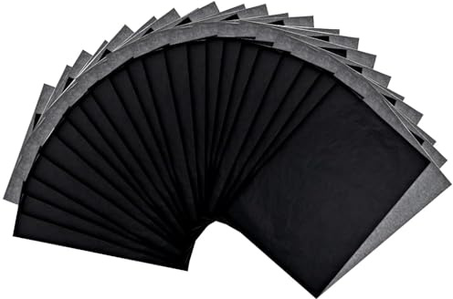 100 Feuilles Papier Carbone Noir A4 pour Transfert, Calque Graphite Réutilisable pour Bois, Toile, Céramique, Métal et Loisirs Créatifs, 21x29.7cm