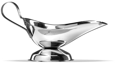 apollo THE HOUSEWARES BRAND Stainless Steel Gravy Boat | 5oz, Serving Jug for Sauce, Dinner Table Condiment, Sunday Roasts, Cream and Custard Pot, 18x8.5x10cm